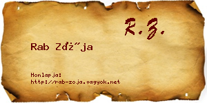 Rab Zója névjegykártya